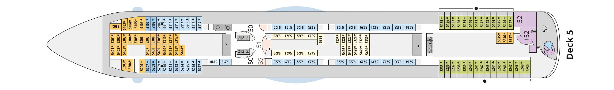 Deckplan von AIDAblu – Deck 5