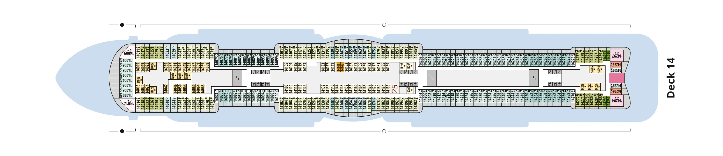 Deckplan von AIDAcosma – Deck 14