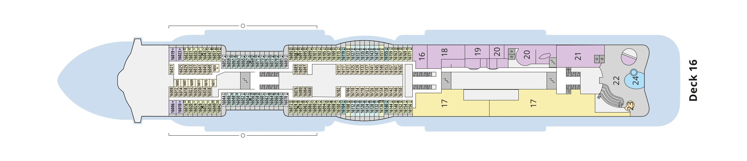 Deckplan von AIDAcosma – Deck 16