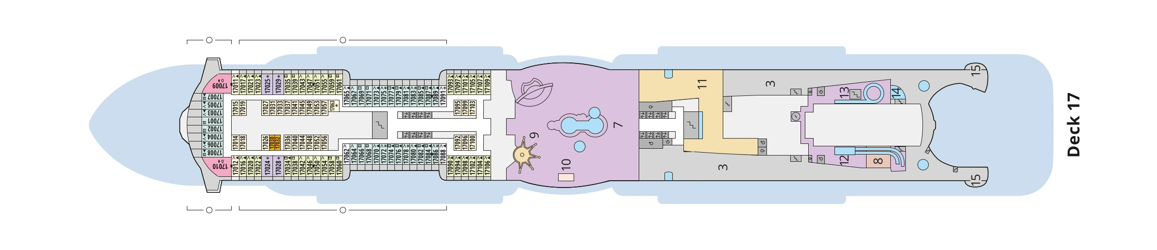 Deckplan von AIDAcosma – Deck 17