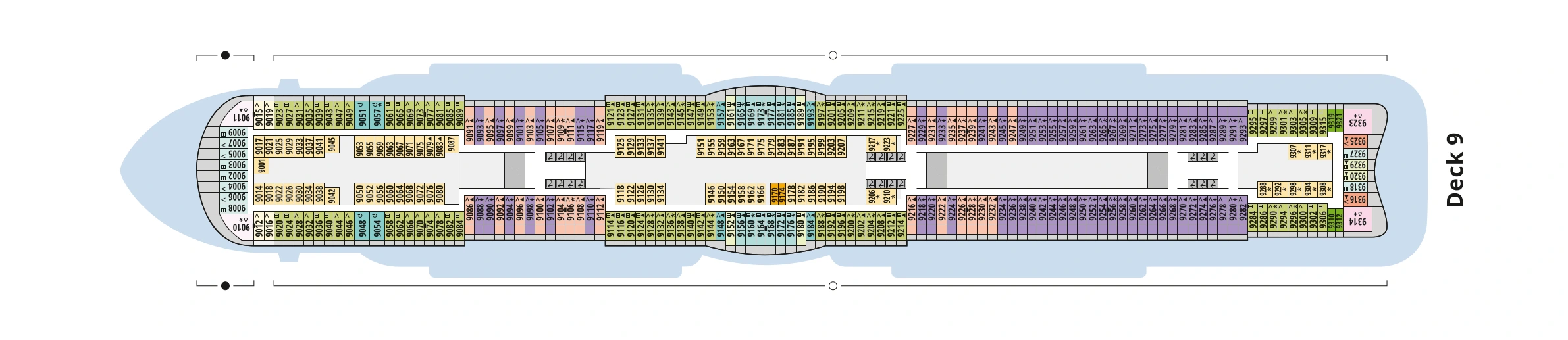 Deckplan von AIDAcosma – Deck 9