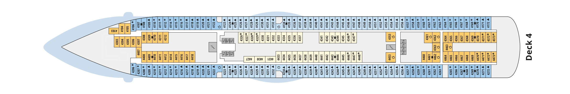 Deckplan von AIDAdiva – Deck 4