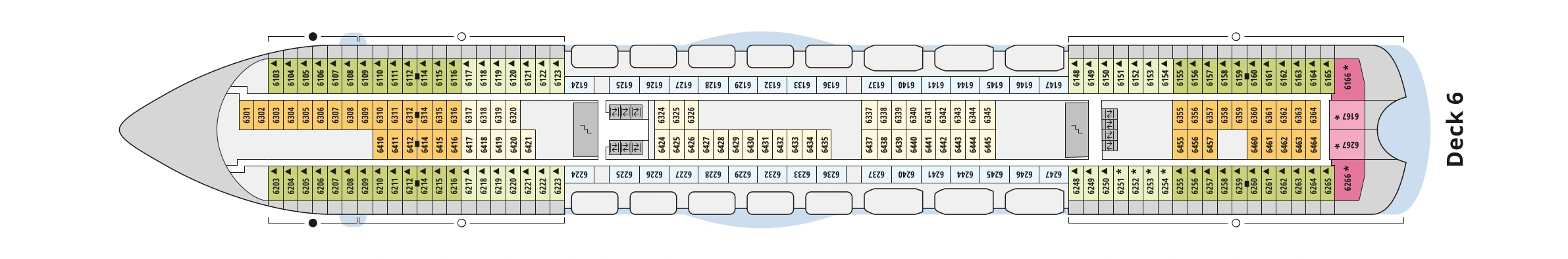 Deckplan von AIDAdiva – Deck 6