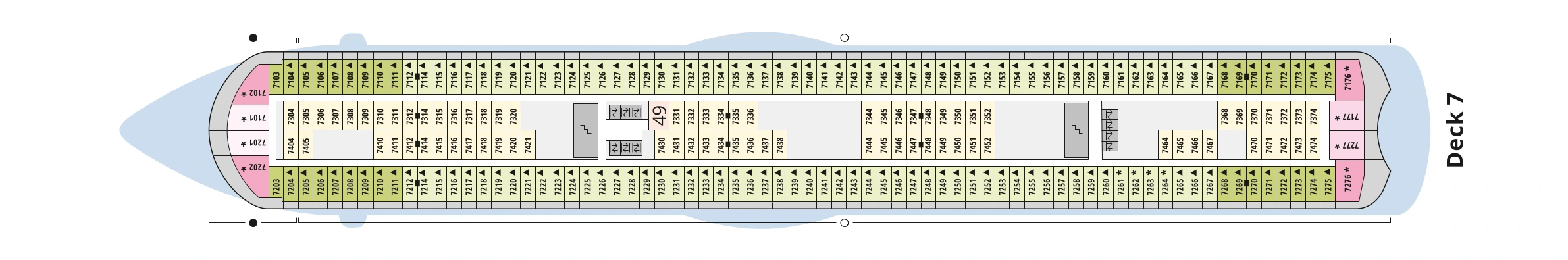 Deckplan von AIDAluna – Deck 7