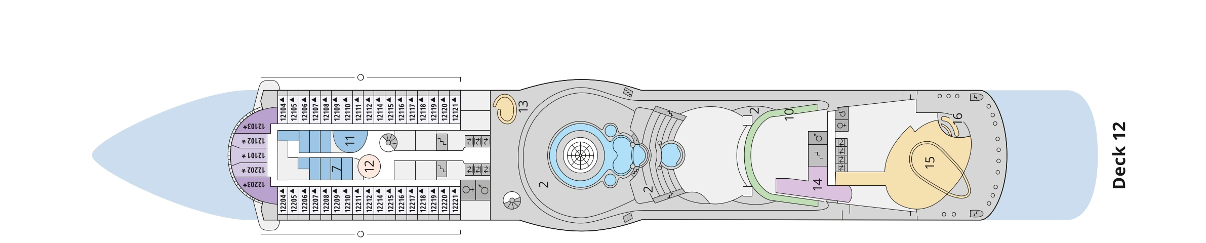 Deckplan von AIDAmar – Deck 12