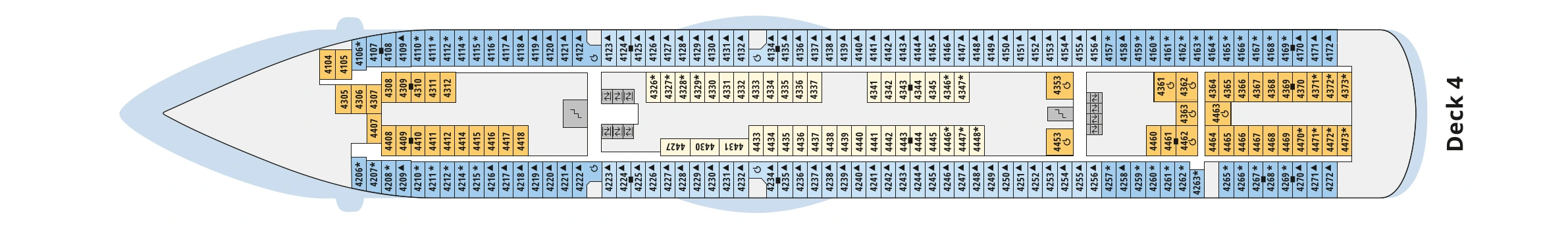 Deckplan von AIDAmar – Deck 4