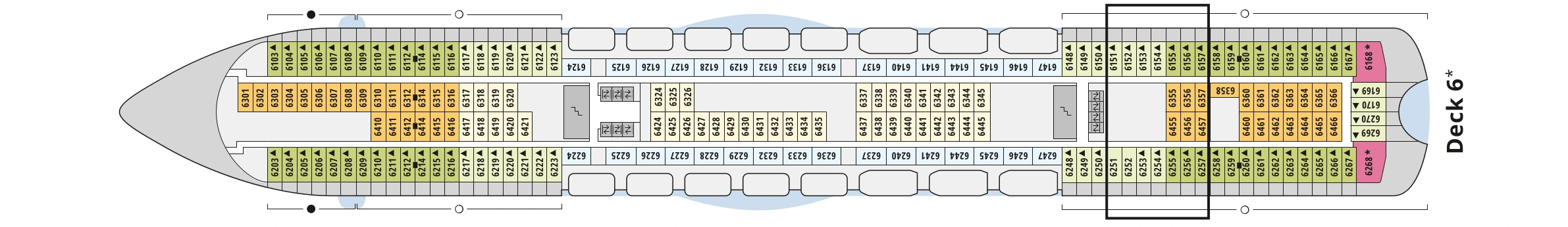 Deckplan von AIDAmar – Deck 6
