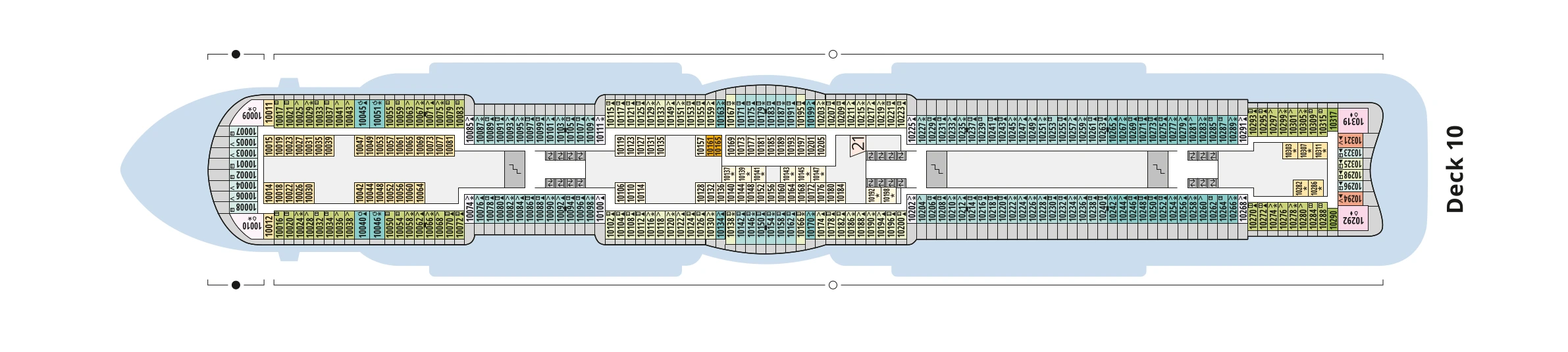 Deckplan von AIDAnova – Deck 10