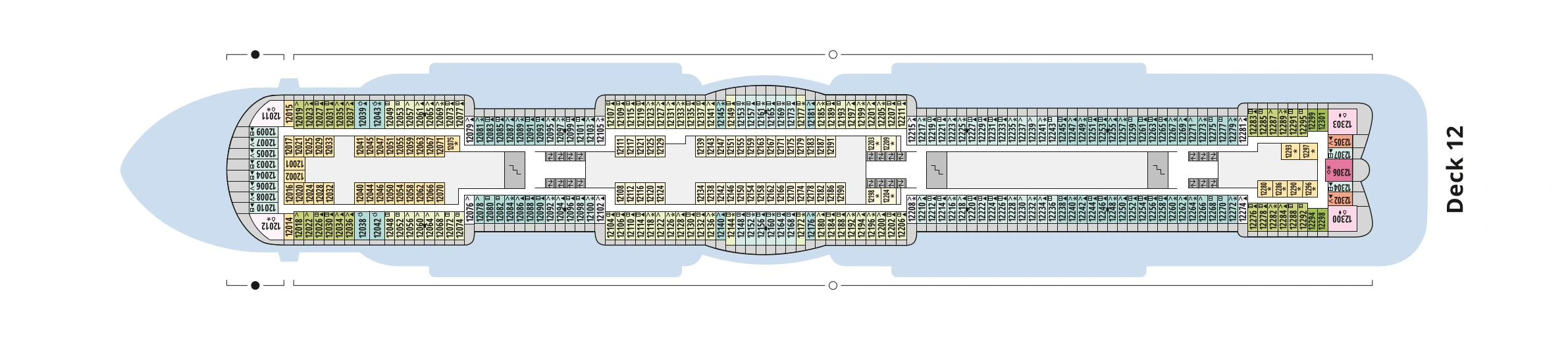 Deckplan von AIDAnova – Deck 12