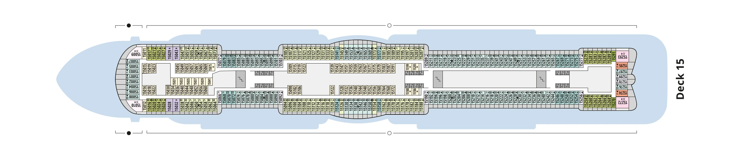 Deckplan von AIDAnova – Deck 15