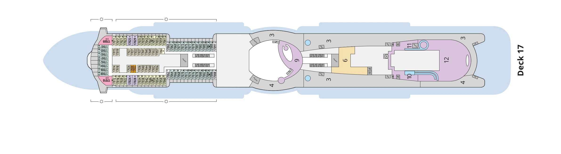 Deckplan von AIDAnova – Deck 17