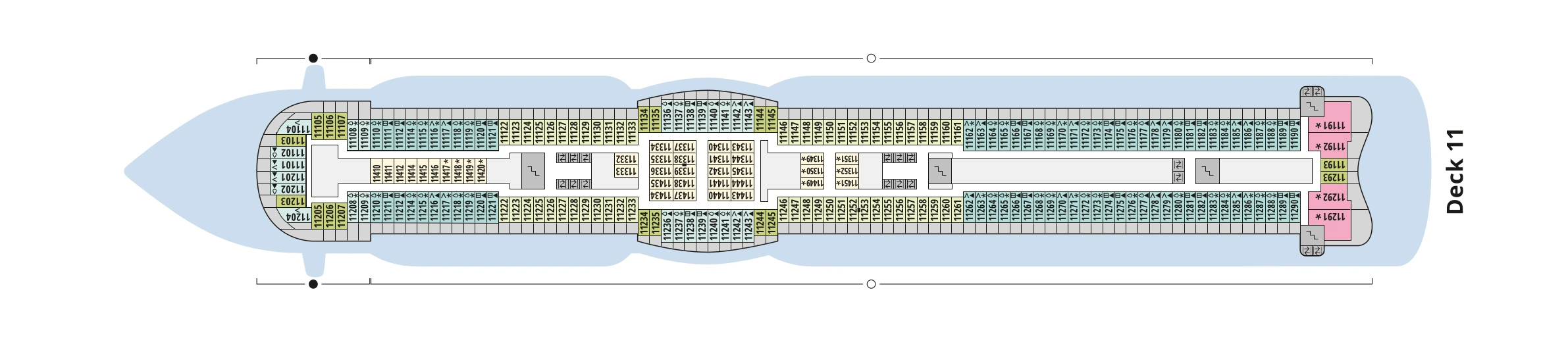 Deckplan von AIDAperla – Deck 11
