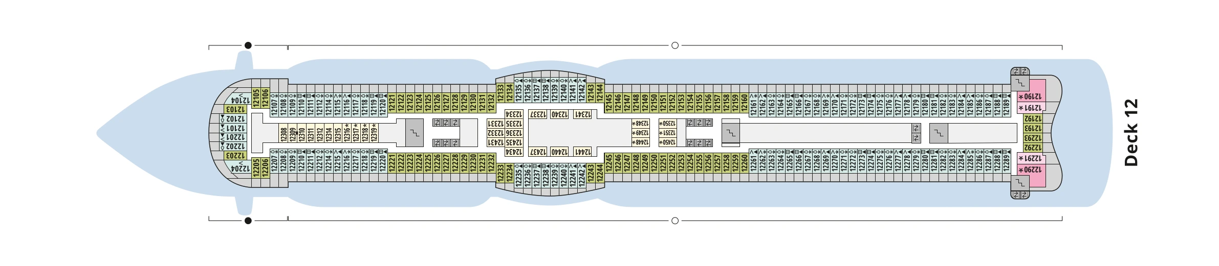 Deckplan von AIDAprima – Deck 12