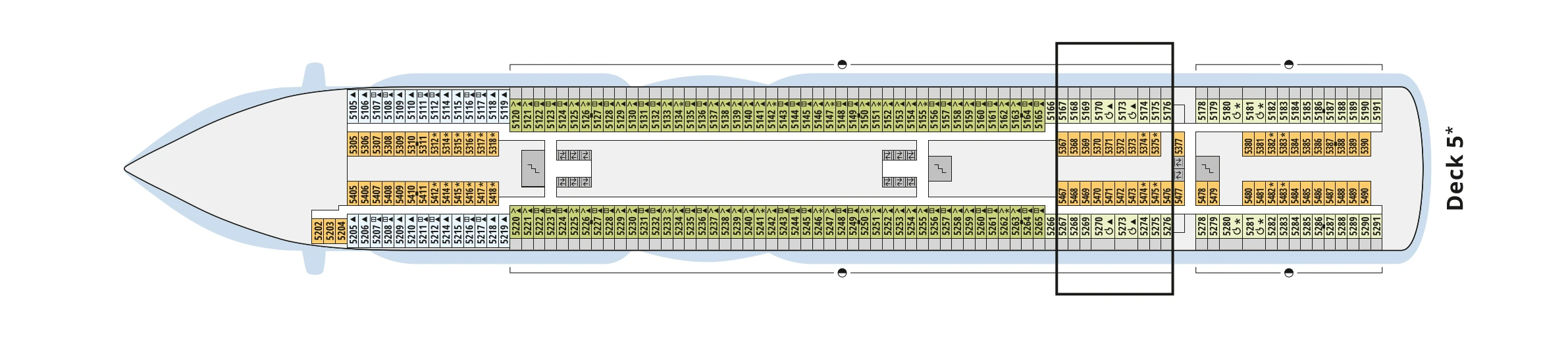 Deckplan von AIDAprima – Deck 5