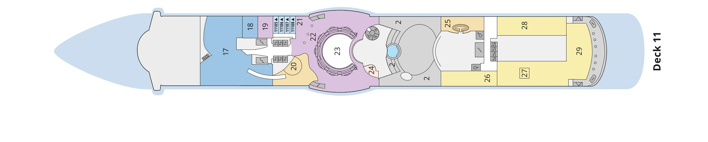 Deckplan von AIDAsol – Deck 11