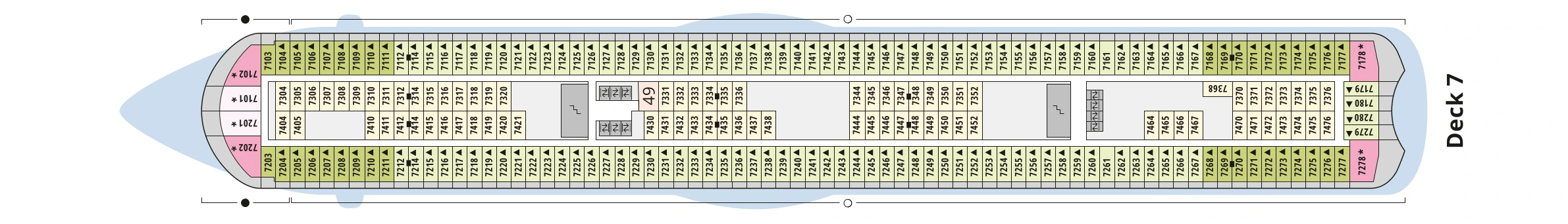 Deckplan von AIDAstella – Deck 7